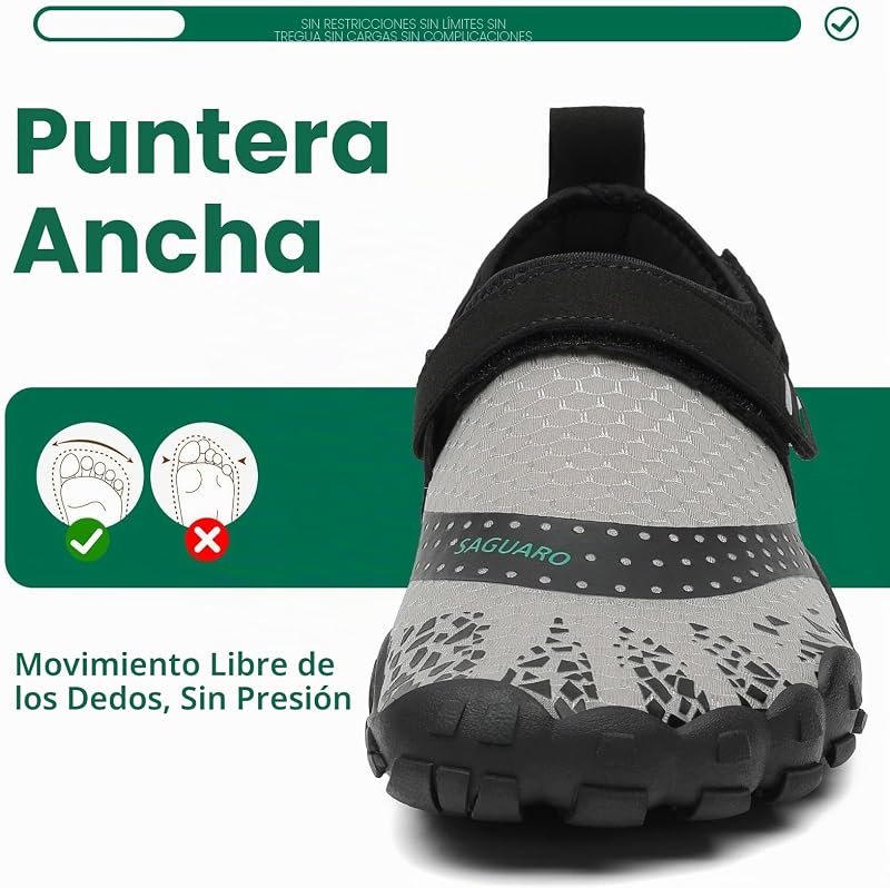 Homens Homens Ténis Minimalistas Minimalistas para Corrida em Trilhos Calçado Descroque Antiderrapante para Fitness Trekking Ginásio AC Grey, Gr.42