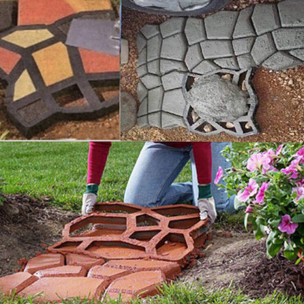 Stampo Cemento Stampi Pavimento per pavimentazione in calcestruzzo, per pavimentazione a piedi, DIY Path Stampo Giardino, 40 x 40 cm