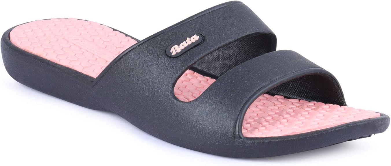 Amazon.com | BATA Daily Use Casual Slippers for Women-Black | Slippers
