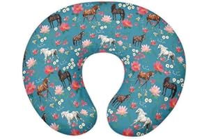 Goronwyfloyd Horse and Red Floral Nursing Pillowcase Nursing Pillow Cover Cuddle Pillow Slipcover Detachable Nursing Pillow Protective Baby Feeding Baby Essentials