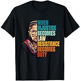 When Injustice Becomes Law Resistance Becomes Duty RBG Quote T-Shirt