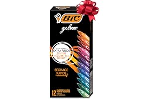 BIC Gelocity Quick Dry Gel Pen with Fast Drying Ink and Comfortable Grip, 12-Count in Assorted Colors