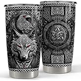 Viking Cup Tumbler 20oz Viking Gifts for Men Vikings Stainless Steel Insulated Tumblers Coffee Travel Drinking Mug Gift for Birthday Christmas