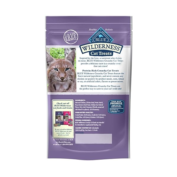 BLUE BUFFALO WILDERNESS HIGH PROTEIN CRUNCHY CAT TREATS, MADE WITH NATURAL INGREDIENTS, TASTY CHICKEN, 2-OZ BAG (PACK OF 12)