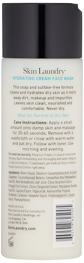 skin laundry hydrating cream face wash