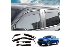 Maxzina Visor Rain Guards Compatible with 2022-2025 Ford Maverick Front and Rear in-Channel Window Visors Wind Deflectors Weather Shield for 2024 Maverick 4PCS Accessories