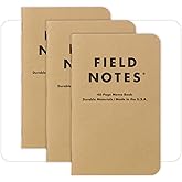 Field Notes: Original Kraft 3-Pack - Plain Paper Memo Books - Blank 48 Page Pocket Notebooks - 3.5" x 5.5"