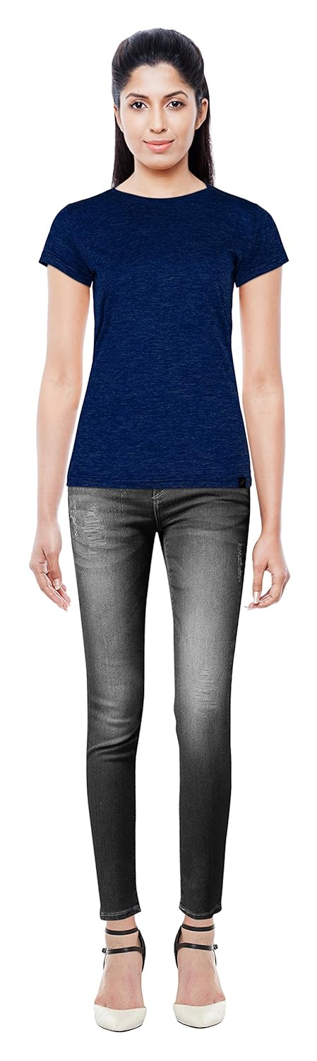 urban circus women's active wear sports dark blue t-shirt