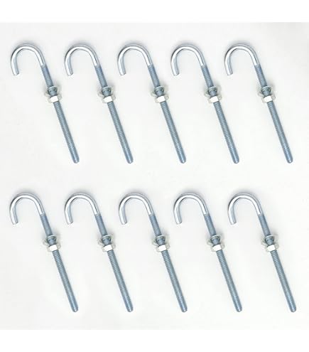 02-3459-869 J-Bolt Wing Hook Nut 0.312 x 5 in. - pack of 10