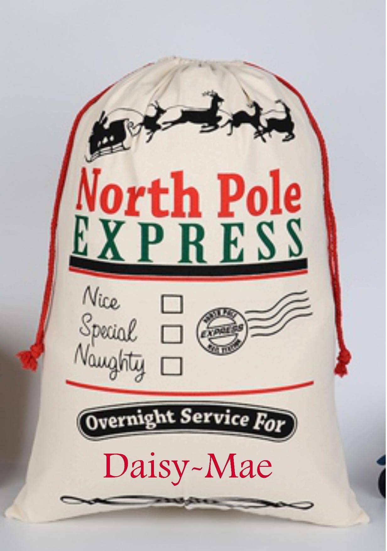 Large Canvas Christmas Sack Stocking Gift Bag - Personalised with Name(s)