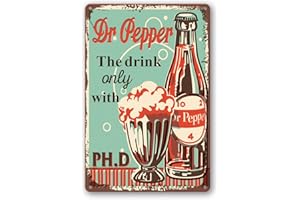 SEBIUO DOSEK Metal Tin Sign Vintage Compatible Dr Pepper Sign Animal Warning Signs Funny Xmas Wall Man Cave Cola Home Decor Metal Animal Band Beer Retro Restaurant Metal Sign Decor Pepper Gifts 8x12 Inch
