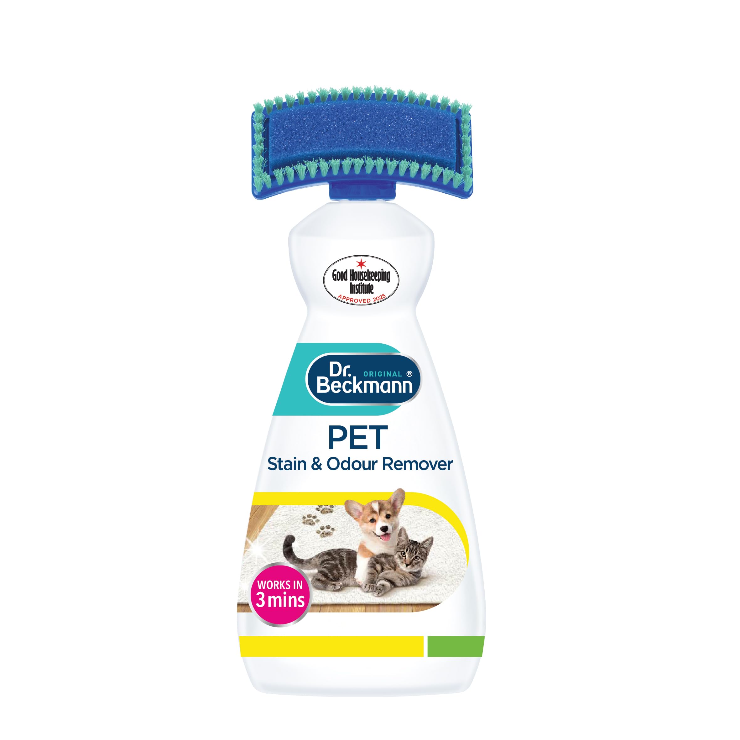 Dr. Beckmann Pet Stain & Odour Remover, Eliminates stains and odours caused by pets, incl. applicator brush, 650 ml