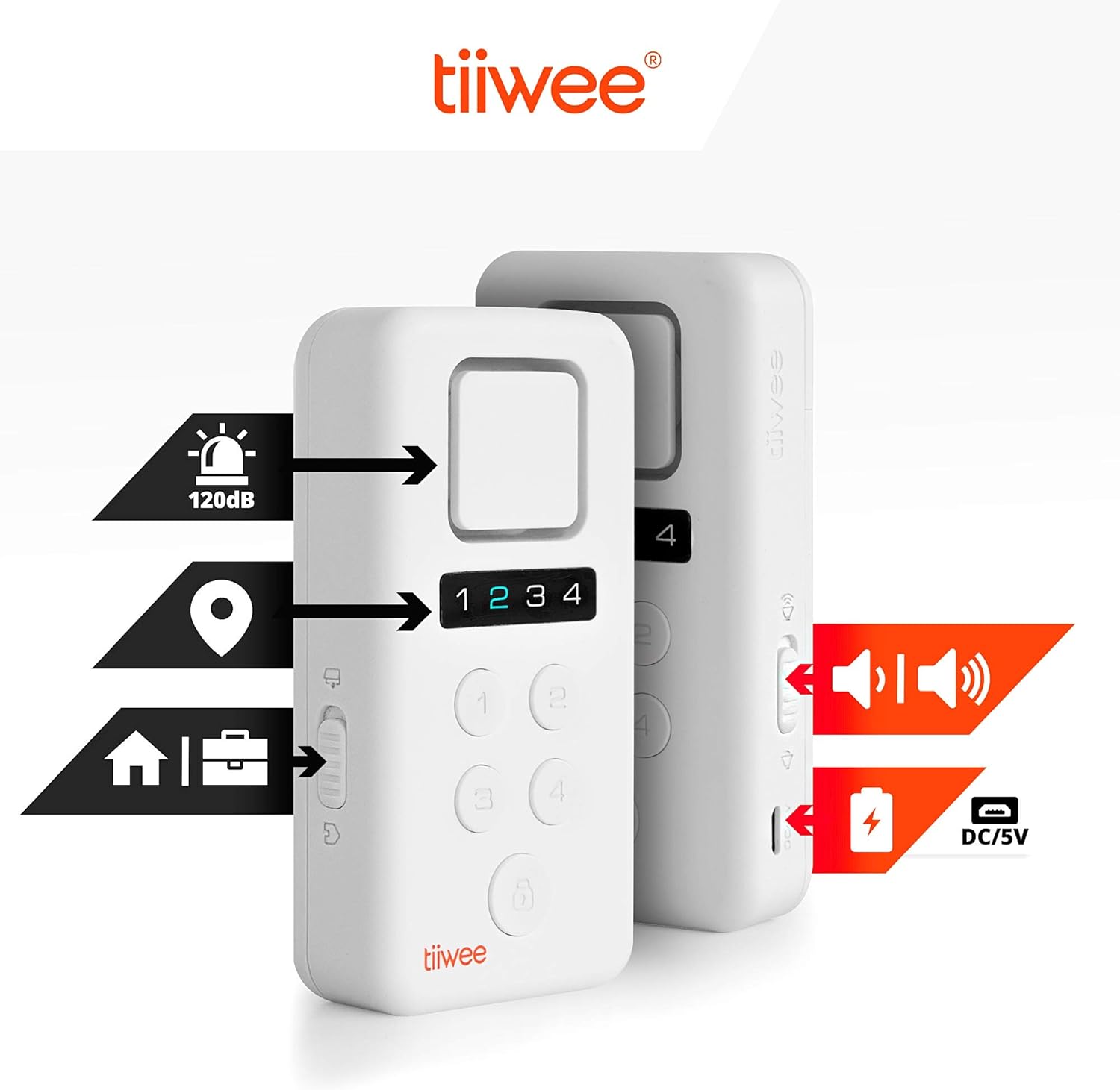 tiiwee X3 Wireless Home Alarm System, White - Loud 120dB Siren, 4 Door & Window Sensors, Battery Powered, Touch Control, Photoelectric - Image 4