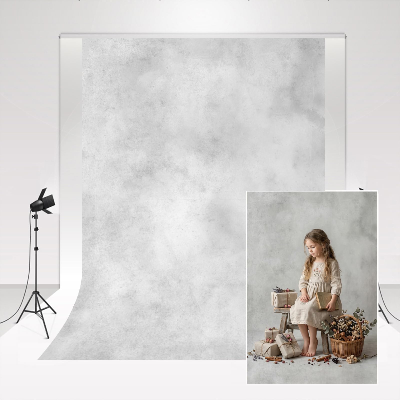 Kate Studio Backdrops For Photography Smoky Grey 2x2m Slight Grey Photographic Background Soft & Warm Portrait Newborn Baby Photo Booth Props Retro Abstract collapsible background — image 1