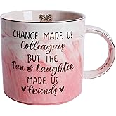 Birthday Gifts for Coworker Female Friends - Best Going Away Coworkers BFF Gift for Women - Work Bestie Friend Leaving Going Away Farewell Present - Chance Made Us Colleagues - Pink 11.5oz Coffee Cup