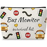 Sfodiary Bus Monitor Gifts Makeup for Women Driver Gift End Of Year Appreciation Bus Attendant Monitor Gift Cosmetic Bag Thank You School Buses Supervisor Traffic Warden Christmas Birthday Gifts