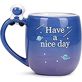 Lavezee Coffee Mug with Handle 16 Ounce, Have a Nice Day Ceramic Coffee Mug for Women and Men Mugs Gift for Wedding Birthday Thanksgiving Mother's Day Christmas, Blue