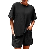 Imily Bela Womens 2 Piece Outfits 2025 Oversized Summer Short Sets Casual Beach Ribbed Short Sleeve Matching Set
