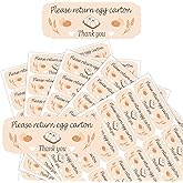 480 Pcs Please Return Egg Carton Stickers 1 x 2.65 Inch Farm Fresh Eggs Carton Labels Egg Stickers for Egg Package