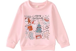GLIGLITTR Toddler Baby Girl Christmas Sweatshirt Merry Xmas Outfits Cute Santa Claus Shirt Xmas Tree Long Sleeve Pullover Top