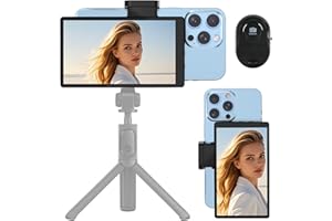 APEKX 5" Vlog Selfie Monitor Screen Magnetic for iPhone/Android - Wireless & USB-C/HDMI Live Stream Screen, 55% Larger Than 4", TikTok/YouTube Ready, 3 Brightness Levels (Black)