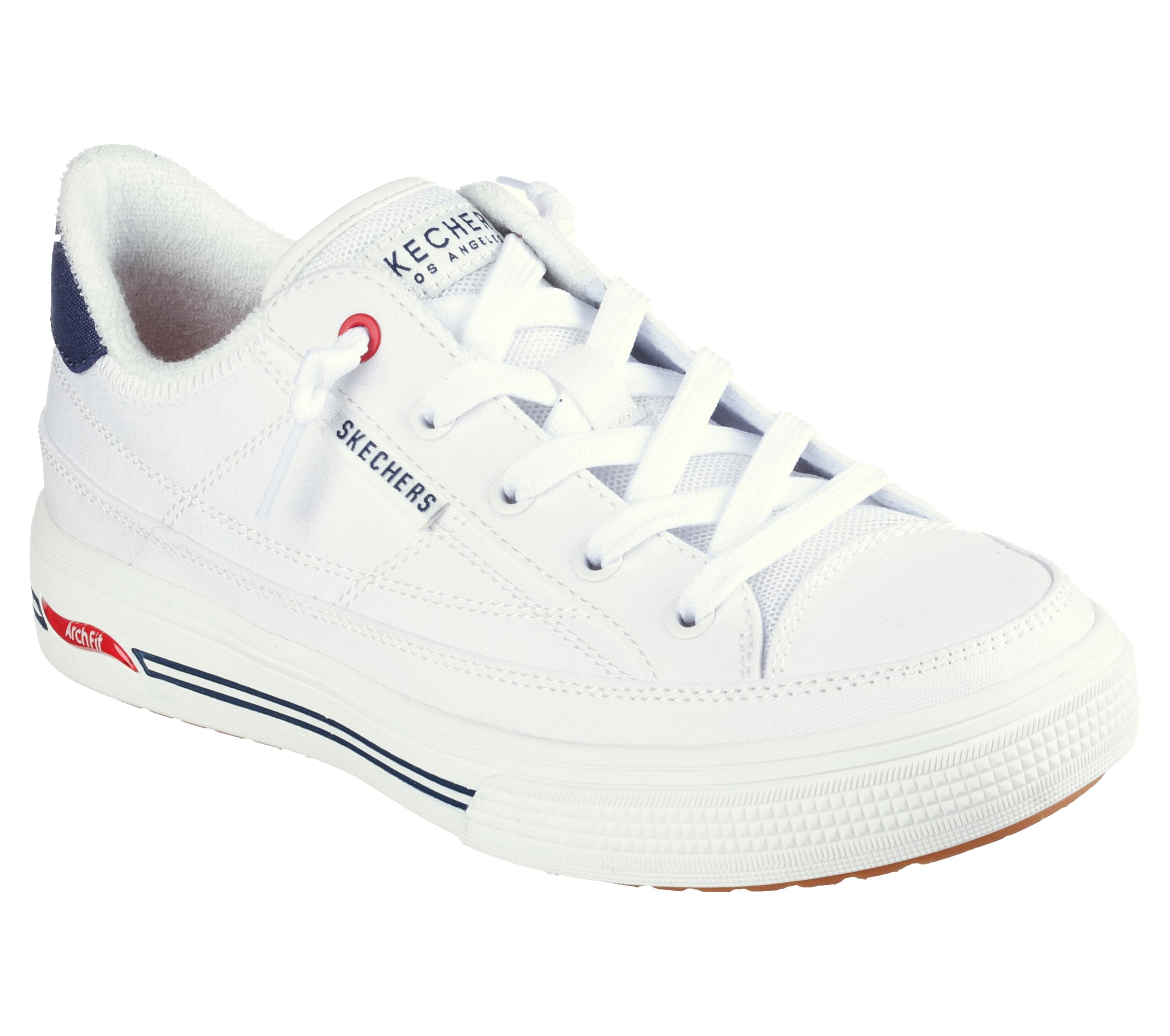 Skechers Street Womens,Arch FIT Arcade - Arcata,WNVR,7.5 W US White/Navy/Red Image