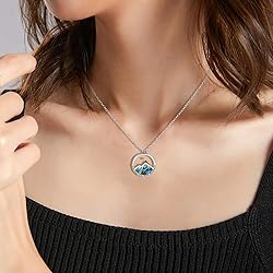 Mustard Seed Necklace, Round Colorful Mountain