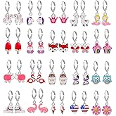 20 Pairs Hypoallergenic Earrings for Girls- Cute Dangle Earrings with Mini Hoop Earrings for Teen Girls
