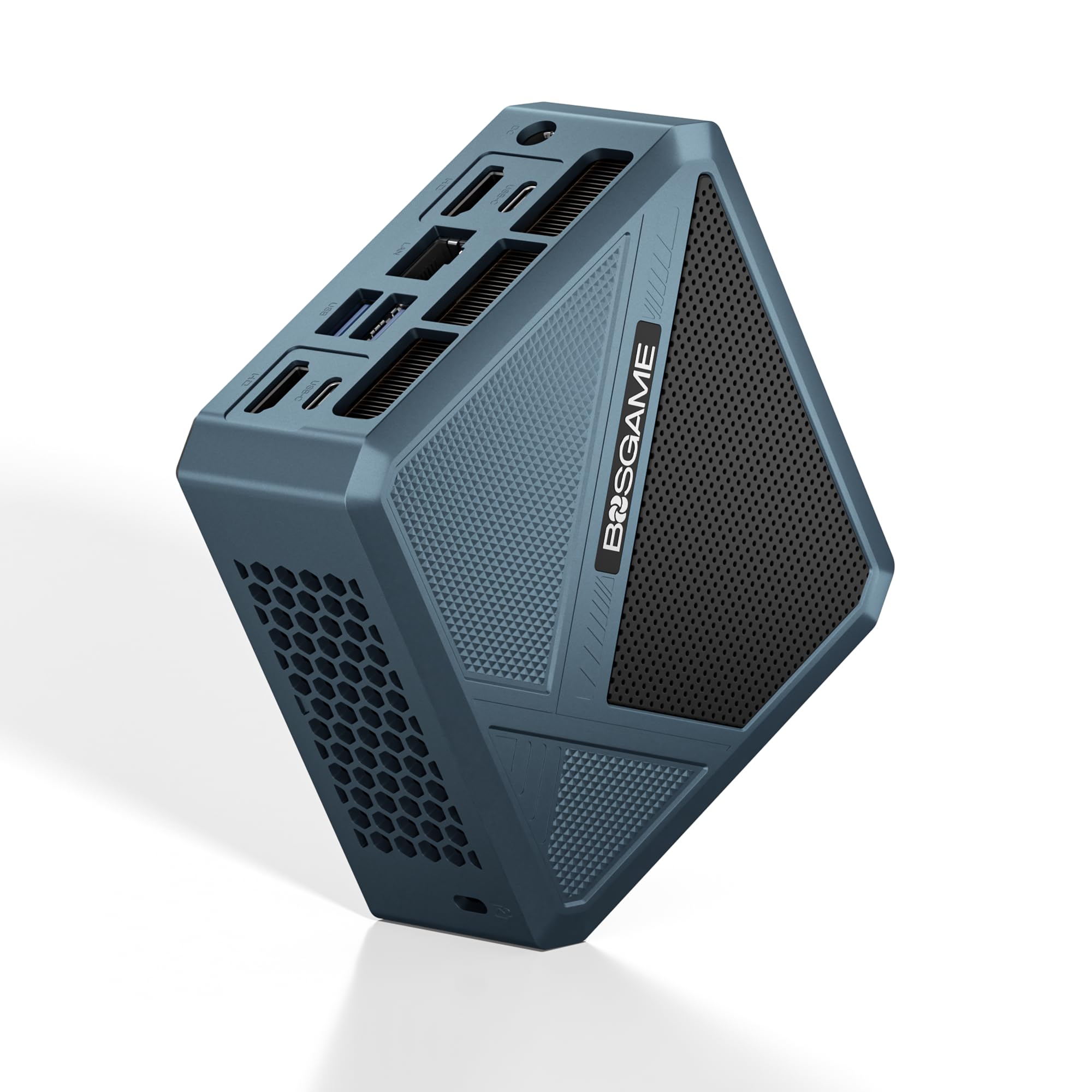 BOSGAME P5 Mini PC, AMD Ryzen 5 6600H Mini Computers, 24GB Dual Channel DDR5 512GB NVMe SSD, Quad Display Desktop PC, 2.5G LAN, Wi-Fi 6E, BT 5.2
