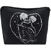 Younpy Skull Makeup Bag,Human Skeleton Cosmetic Bag,Travel Accessories Organizer, Halloween Essentials Zipper Cosmetic Pouch,Portable Waterproof Toiletry Bag for Women
