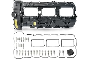 BELKEBIR N55 Engine Valve Cover Kit with Gasket & Bolt & Oil Cap Compatible with 2010-2019 BMW 328i 335i 135i 235i 435i 530i 535i 640i 740i 740Li M135i M2 M235i xDrive X1 X3 X4 X5 X6, 3.0L Replace 11127570292