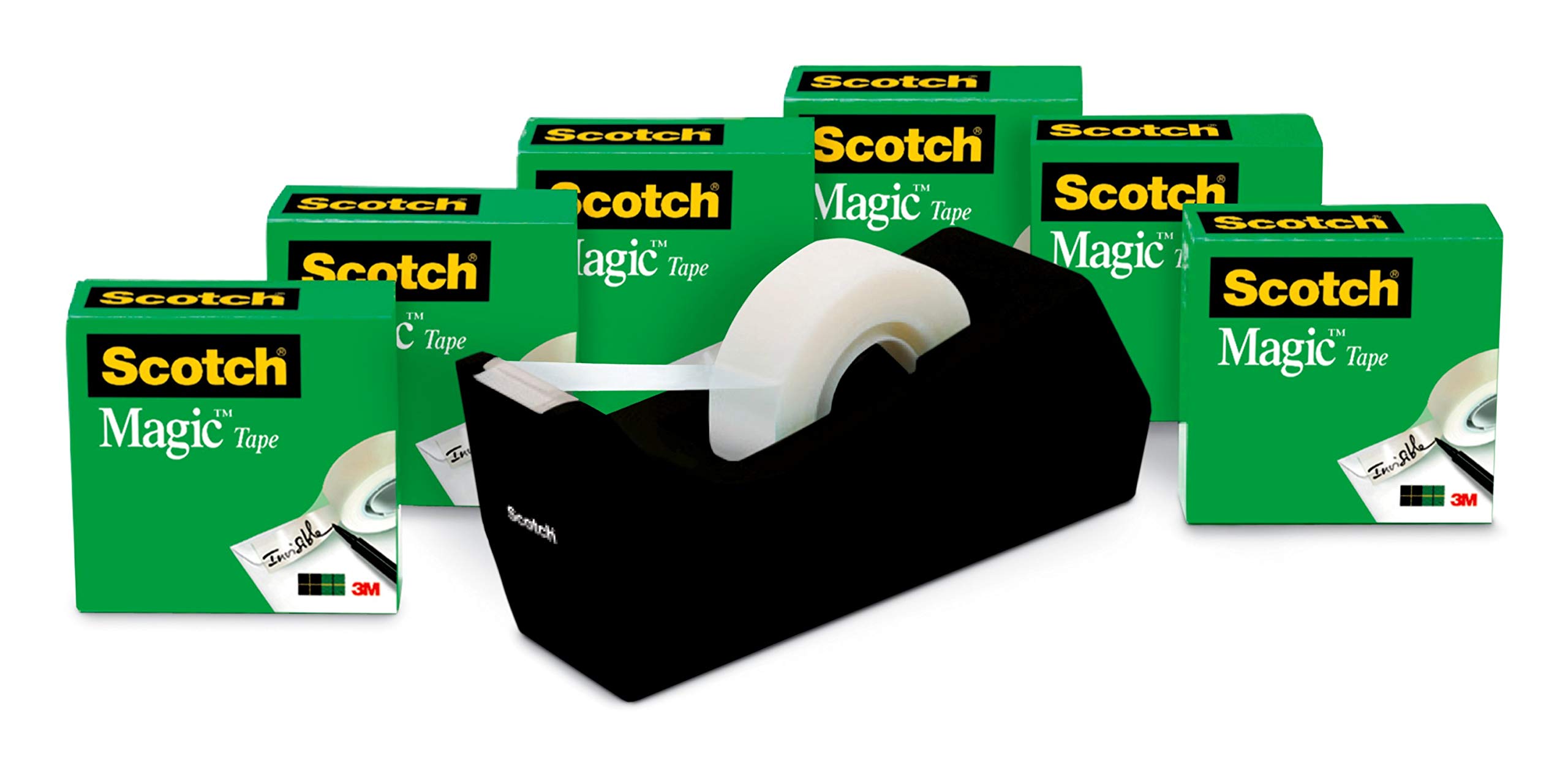Scotch Magic Tape, 6 Rolls With Dispenser, Numerous Applications, Invisible, Engineered For