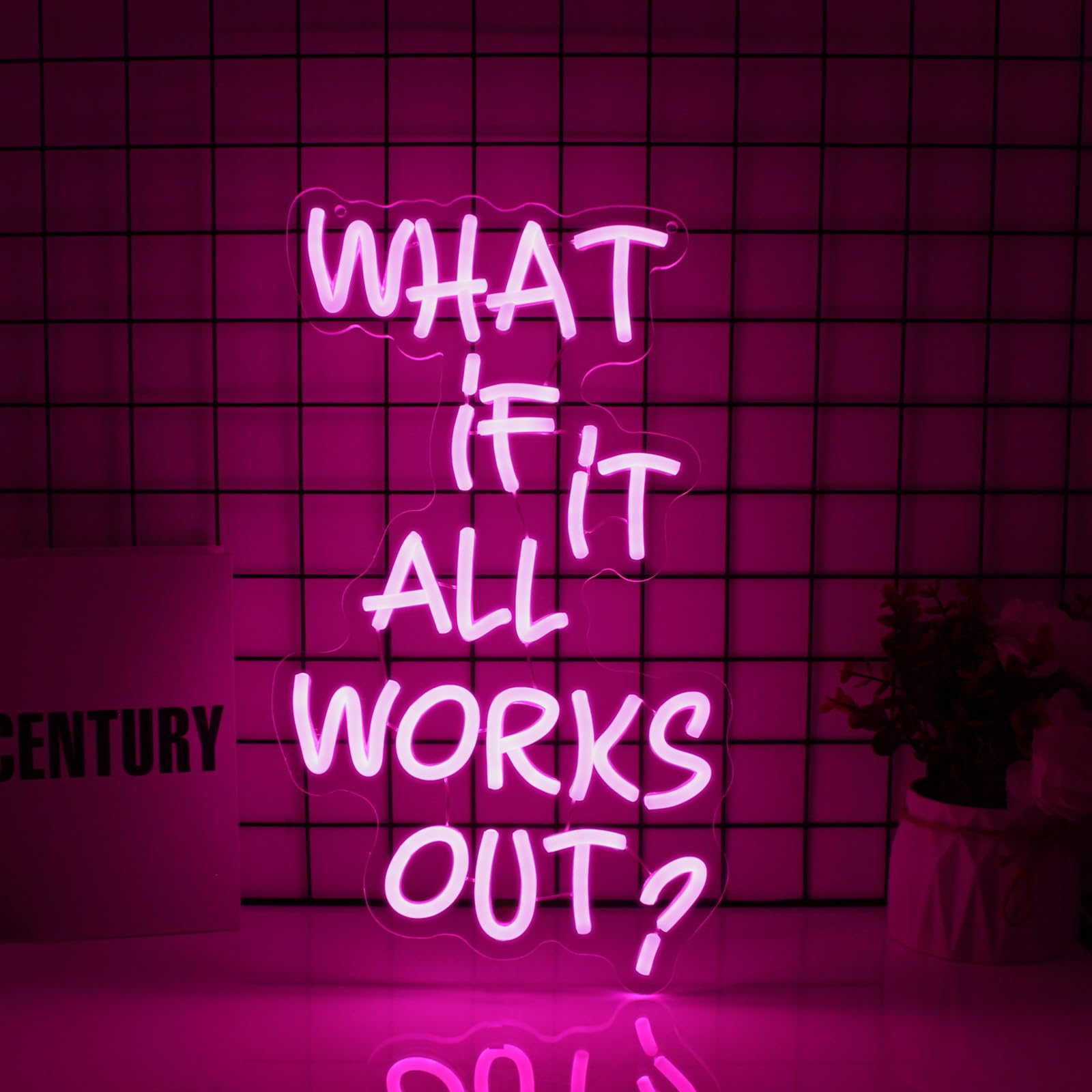 Photo 1 of Ebdobgbs What If It All Works Out Neon Sign Led Neon Lights Neon Signs for Wall Decor Light Up Sign for Birthday Party Club Gift