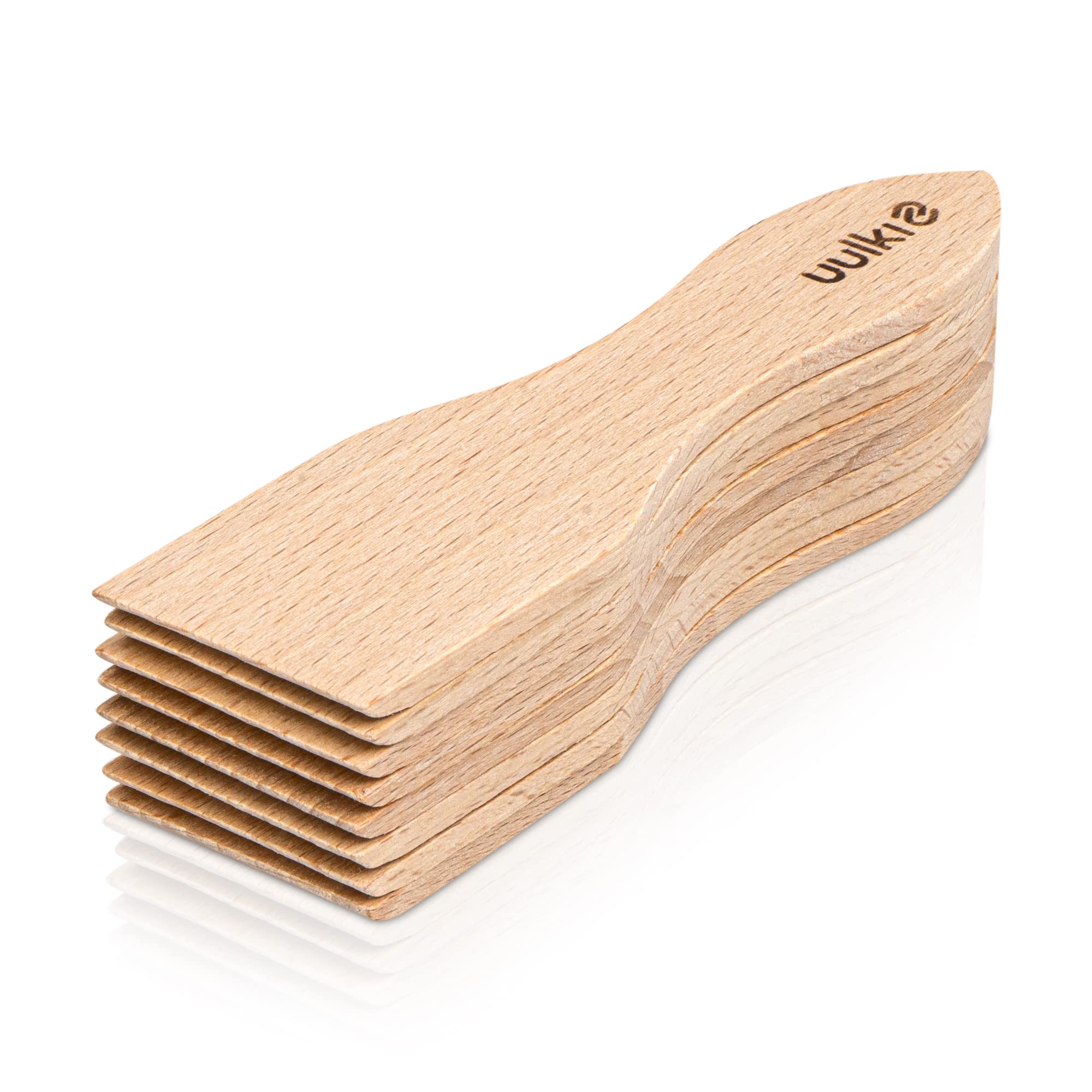 UULKI | Raclette Sliders Made of Wood | Scraper Set with 8 Pieces | Raclette Sliders Environmentally Friendly, Made in Europe -| Small Spatula for Grill, Cheese, Oven and Much More.