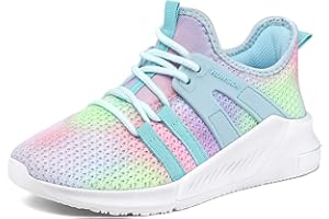 RUNSIDE Girls Tennis Shoes Lightweight Sports Kids Sneakers Lace-up for Running/Walking, Toddler/Little Kid/Big Kid
