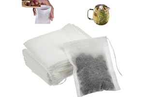 400Pcs Tea Filter Bag 4x6in Food Grade Non-Woven Disposable Tea Bags with Drawstring for Loose Leaf Multi-Purpose Empty Pouch
