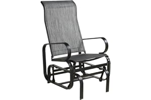 Sojag Bahia Patio Glider Chair with Heavy-Duty Aluminum Frame and PVC-Coated Fabric, Easy-Glide Outdoor Patio Rocking Chair, 