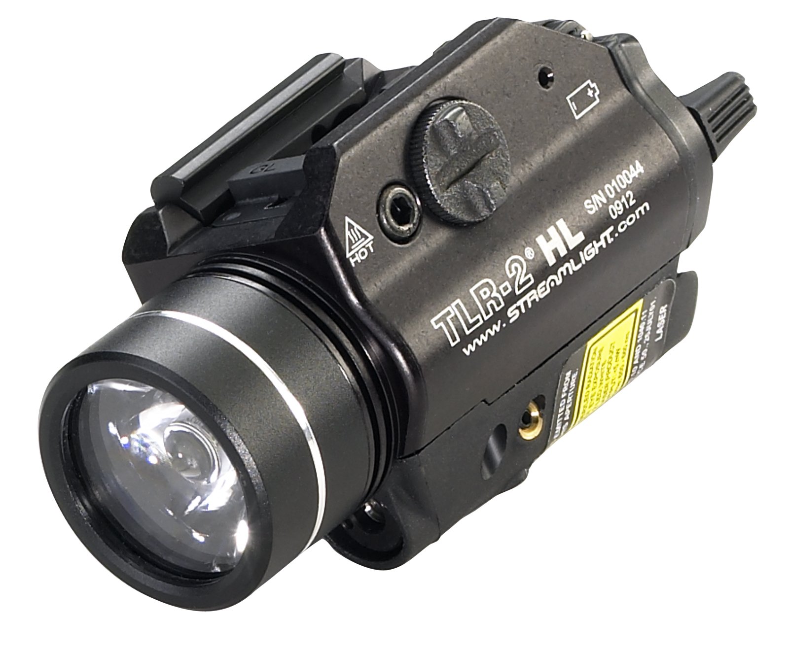 Streamlight 69261 TLR-2 HL 1,000-Lumen 20,000-Candela LED Weapon Light with Red Laser, CR123A Powered and Rail Clamp Mount, Black Image