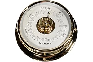 6 in Nautical Barometer, Stainless Steel Weather Gauge with Easy Installation and Weather State Display
