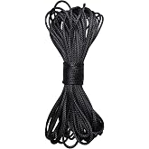 12 Strand Braided Dyneema Rope -3mm 700kg Fracture Strain - Suitable for Tents, Kiteboarding, and Other 65 feet (Black)
