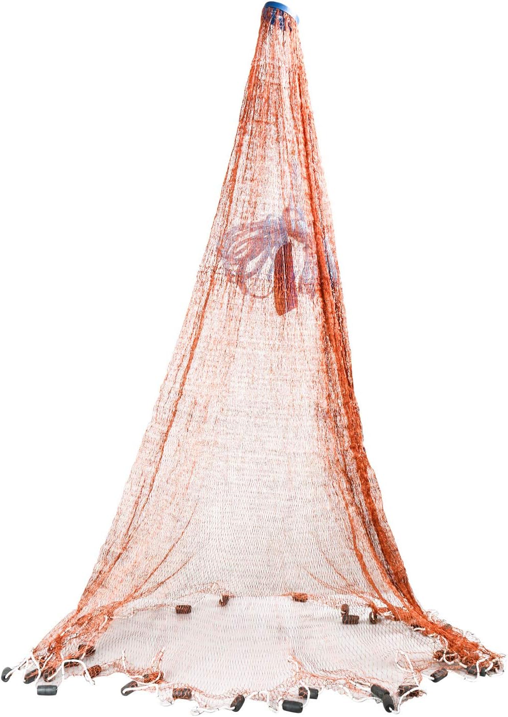 YaeGarden Saltwater Fishing Cast Net Fish Net Fishing Throw Net Bait Trap Fishing Net 4ft/6ft/8ft/10ft/12ft Radius with Environmental-Friendly Material Sinker Brown