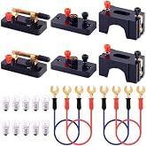 Keadic 20Pcs Science Circuit Kit Physics Experiment Model Kit Electrical Light Bulb Experiment Kit Physics Electronic Science Experiment Kit for Homeschool