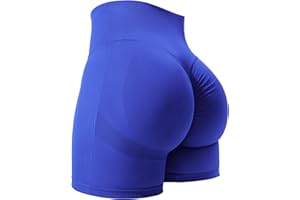 YEOREO Women High Waist Workout Yoga Gym Smile Contour Seamless Cycling Shorts…