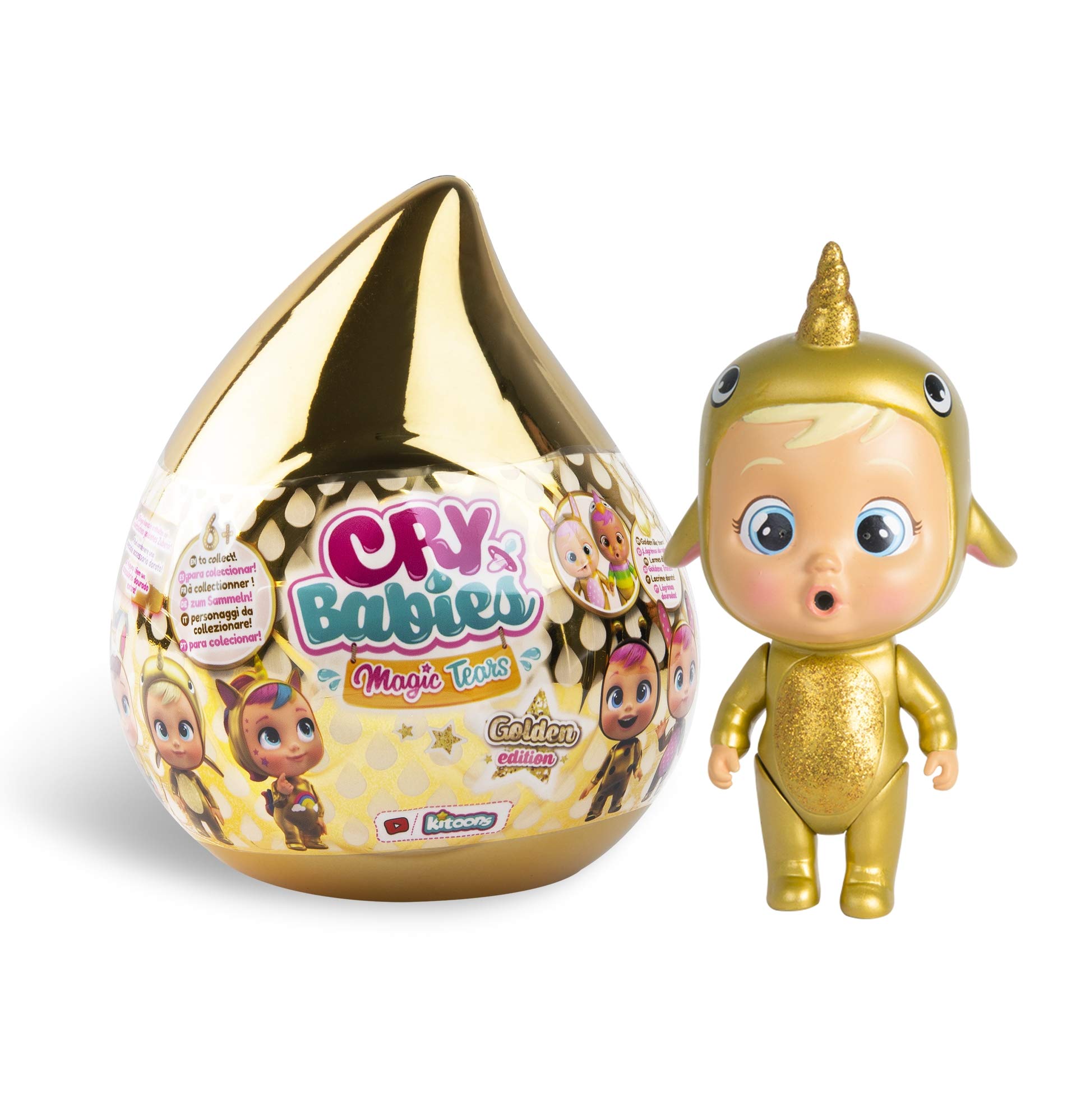 Cry Babies Magic Tears Golden Edition - Mini Collectable Golden Dolls with Real Tears & Accesories - Assorted Surprise Model