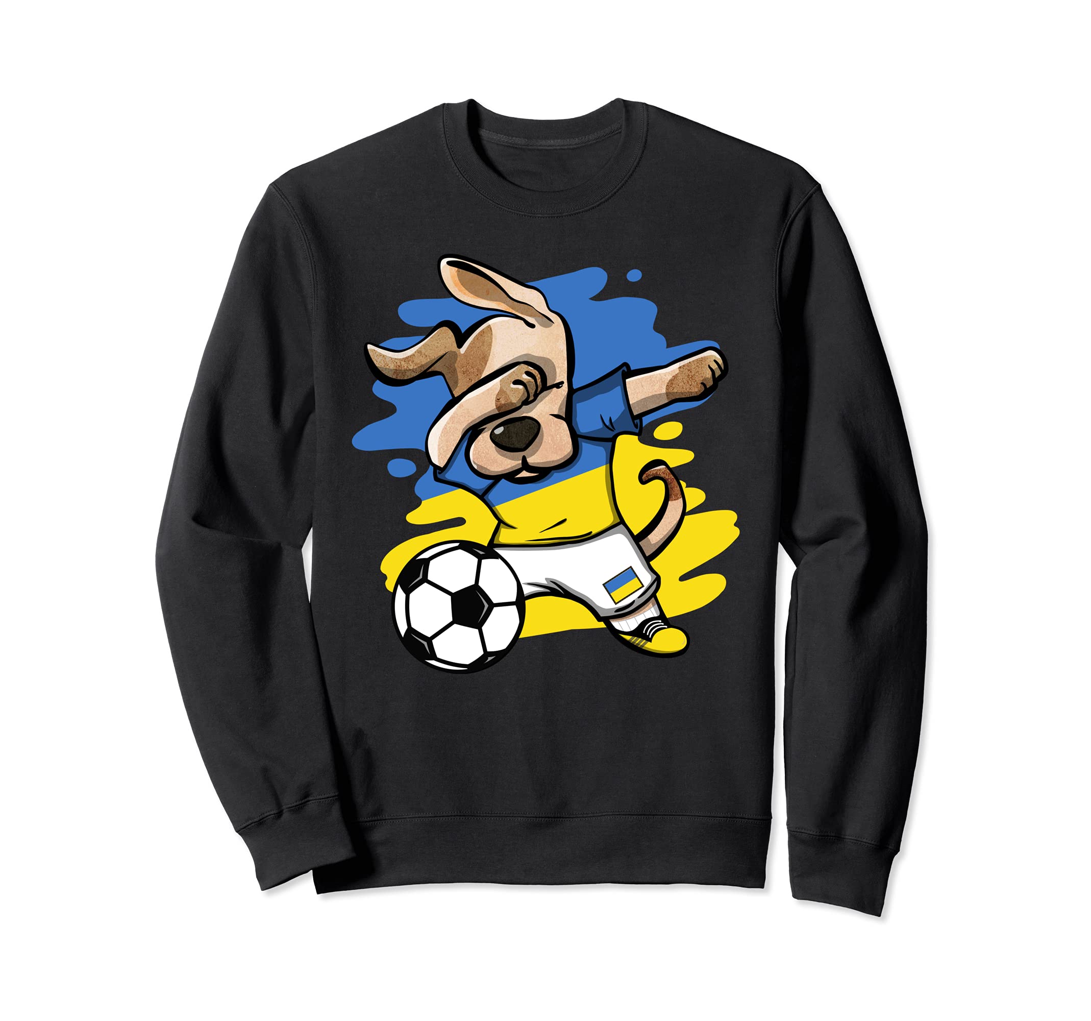 Dab Dog Ukraine Soccer Fans Jersey Ukrainian Flag Football Sweatshirt