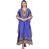 African Print Women Kaftan Dress Tunic Long Maxi Plus Size Polyester Print Caftan Gown Beach Party Casual Kimono Nightdress
