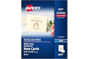 Note Cards, Inkjet, Ivory, 60/BX