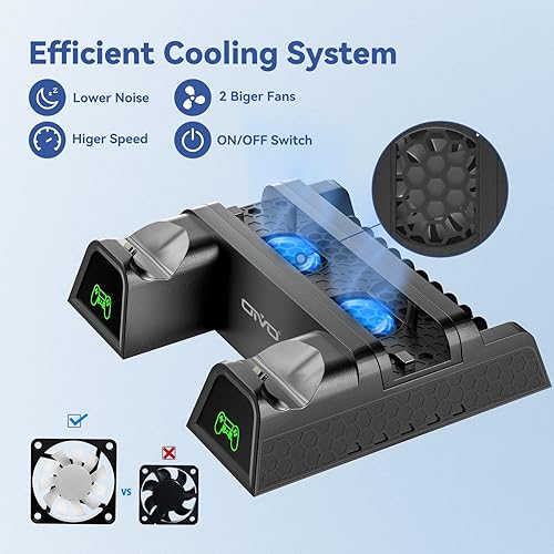 PS4 Stand Cooling Fan Station for PlayStation 4/PS4 Slim/PS4 Pro, OIVO PS4  Pro Vertical Stand with Dual Contro