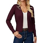 GRACE KARIN Women Cropped Cardigan Sweaters, Lightweight Long Sleeve Shrug, Button Up V Neck Knit Sweater Tops Spring