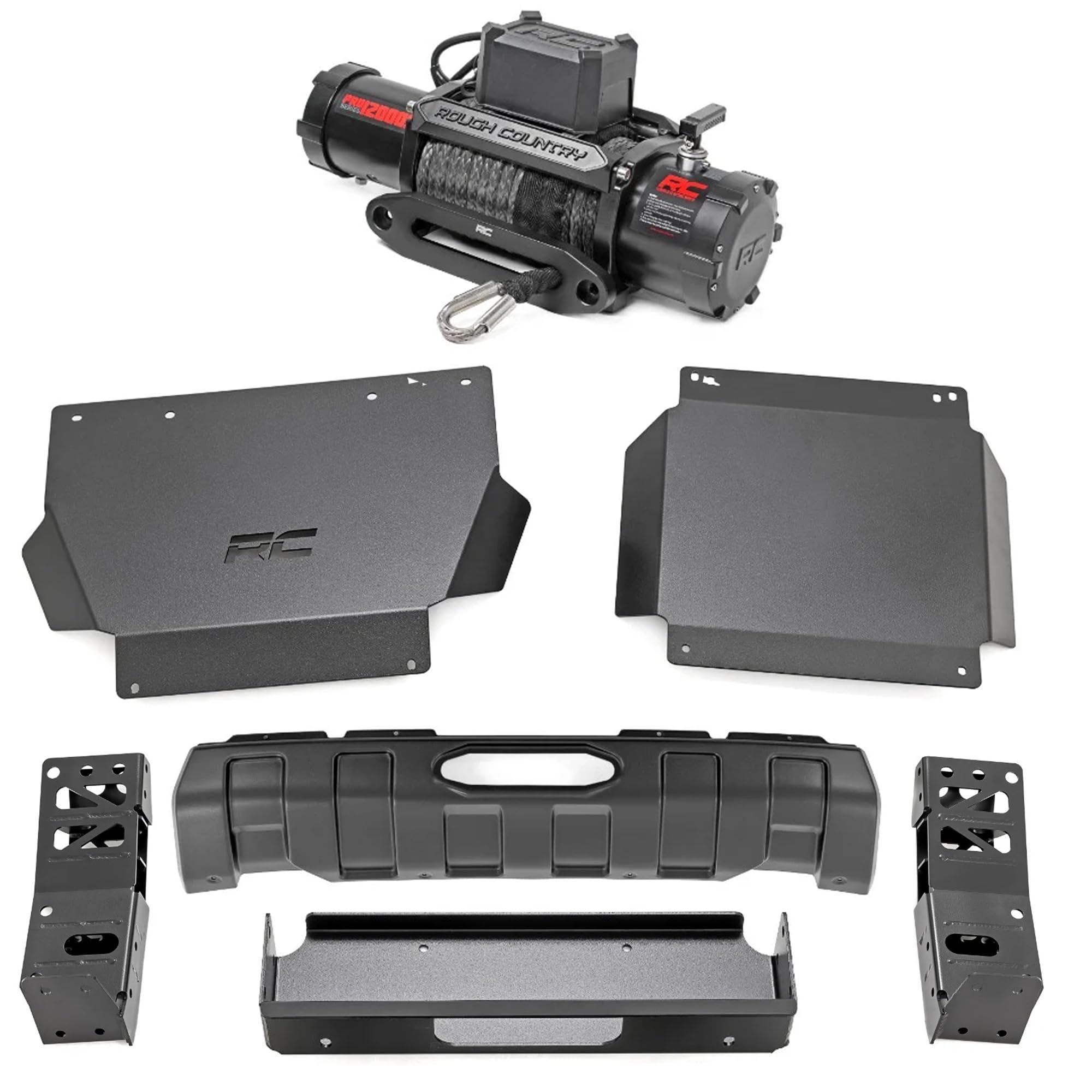 Photo 1 of ** PARTIAL SET/JUST PLASTIC** Rough Country Hidden Winch Kit for Toyota Tacoma (2024-2025) - Stealth Mount with 12,000 LB ProSeries Synthetic Rope Winch for Reliable Off-Road Recovery
